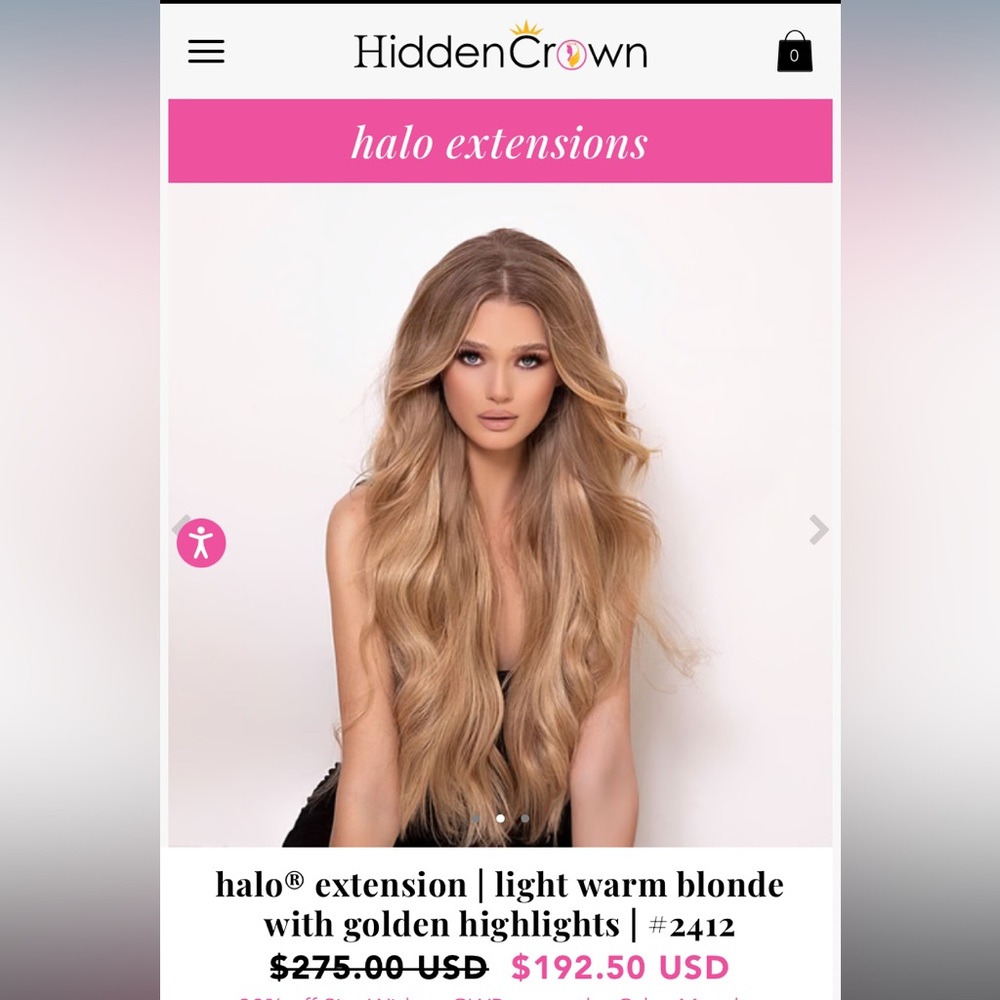 Hidden crown halo extensions